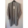 Cardigan pletený dlouhý rukáv dámský nadrozměr (2XL/3XL ONE SIZE) ITALSKÁ MÓDA IM821026 (Barva Černá)