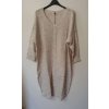 Šaty pletené dlouhý rukáv dámský nadrozměr (3XL/4XL ONE SIZE) ITALSKÁ MÓDA IM821028 (Velikost 3XL/4XL, Barva béžová)