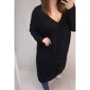 Šaty pletené dlouhý rukáv dámský nadrozměr (3XL/4XL ONE SIZE) ITALSKÁ MÓDA IM821028 (Velikost 3XL/4XL, Barva béžová)