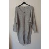 Šaty pletené dlouhý rukáv dámský nadrozměr (3XL/4XL ONE SIZE) ITALSKÁ MÓDA IM821028 (Velikost 3XL/4XL, Barva béžová)
