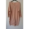Šaty pletené dlouhý rukáv dámský nadrozměr (3XL/4XL ONE SIZE) ITALSKÁ MÓDA IM821028 (Velikost 3XL/4XL, Barva béžová)