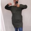 Šaty klasik teplé dlouhý rukáv dámské (2XL ONE SIZE) ITALSKÁ MÓDA IM321534/DR