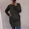 Šaty klasik teplé dlouhý rukáv dámské (2XL ONE SIZE) ITALSKÁ MÓDA IM321534/DR