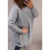 Šaty/Svetr prodloužený pletený dlouhý rukáv dámský nadrozměr (5XL/6XL ONE SIZE) ITALSKÁ MÓDA IMD21881/DR (Velikost 5XL/6XL, Barva Černá)