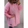 Šaty/Svetr prodloužený pletený dlouhý rukáv dámský nadrozměr (5XL/6XL ONE SIZE) ITALSKÁ MÓDA IMD21881/DR (Velikost 5XL/6XL, Barva Černá)
