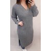 Šaty pletené dlouhý rukáv dámský nadrozměr (2XL/3XL ONE SIZE) ITALSKÁ MÓDA IM821201226 (Velikost 2XL/3XL, Barva Černá)