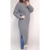 Šaty pletené dlouhý rukáv dámský nadrozměr (2XL/3XL ONE SIZE) ITALSKÁ MÓDA IM821201226 (Velikost 2XL/3XL, Barva Černá)