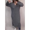 Šaty pletené dlouhý rukáv dámský nadrozměr (2XL/3XL ONE SIZE) ITALSKÁ MÓDA IM821201226 (Velikost 2XL/3XL, Barva Černá)