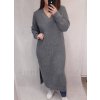 Šaty pletené dlouhý rukáv dámský nadrozměr (2XL/3XL ONE SIZE) ITALSKÁ MÓDA IM821201226 (Velikost 2XL/3XL, Barva Černá)