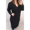 Šaty pletené dlouhý rukáv dámský nadrozměr (2XL/3XL ONE SIZE) ITALSKÁ MÓDA IM821201226 (Velikost 2XL/3XL, Barva Černá)