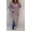 Šaty pletené dlouhý rukáv dámský nadrozměr (2XL/3XL ONE SIZE) ITALSKÁ MÓDA IM821201226 (Velikost 2XL/3XL, Barva Černá)
