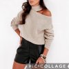 Svetr pletený teplý dlouhý rukáv dámský (S/M/L ONE SIZE) ITALSKÁ MÓDA IMWL21175/DR (Velikost S/M/L, Barva růžová)