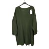 Šaty pletené alá svetr prodloužený dlouhý rukáv dámské nadrozměr (3XL/4XL ONE SIZE) ITALSKÁ MÓDA IM4212669 (Barva béžová)