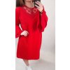 Šaty dlouhý rukáv dámské nadrozměr (3XL/4XL ONE SIZE) ITALSKÁ MÓDA IMWQ21211 (Velikost 3XL/4XL, Barva Černá)