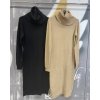 Šaty úpletové teplé s rolákem dlouhý rukáv dámské (S/M ONE SIZE) ITALSKÁ MÓDA IMMF21GF452/DR (Velikost S/M/L, Barva hnědá světlá)