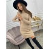 Šaty úpletové teplé dlouhý rukáv dámské (S/M ONE SIZE) ITALSKÁ MÓDA IMMF21NC345/DR (Velikost S/M/L, Barva hnědá)