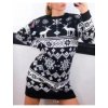 Šaty/svetr vánoční pletené dlouhý rukáv dámské (M/L ONE SIZE) ITALSKÁ MÓDA IMD212041 (Velikost M/L, Barva Černá)