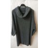 Svetr/Šaty dlouhý pletený s rolákem dlouhý rukáv dámský nadrozměr (3XL/4XL ONE SIZE) ITALSKÁ MÓDA IM4212773 (Velikost 3XL/4XL, Barva Černá)