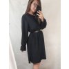 Šaty s páskem dlouhý rukáv dámské nadrozměr (3XL/4XL ONE SIZE) ITALSKÁ MÓDA IMWQ21251 (Velikost 3XL/4XL, Barva Černá)