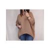 Šaty pletené 3/4 rukáv s kapsami dámský nadrozměr (5XL/6XL ONE SIZE) ITALSKÁ MÓDA IM821032 (Velikost 5XL/6XL, Barva hnědá)