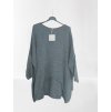 Šaty pletené 3/4 rukáv s kapsami dámský nadrozměr (5XL/6XL ONE SIZE) ITALSKÁ MÓDA IM821032 (Velikost 5XL/6XL, Barva hnědá)