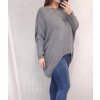 Šaty pletené 3/4 rukáv s kapsami dámský nadrozměr (5XL/6XL ONE SIZE) ITALSKÁ MÓDA IM821032 (Velikost 5XL/6XL, Barva hnědá)
