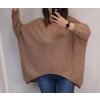 Šaty pletené 3/4 rukáv s kapsami dámský nadrozměr (5XL/6XL ONE SIZE) ITALSKÁ MÓDA IM821032 (Velikost 5XL/6XL, Barva hnědá)