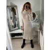 Šaty pletené teplé s rolákem dlouhý rukáv dámské (S/M/L ONE SIZE) ITALSKÁ MÓDA IMWL21159 (Velikost S/M/L, Barva béžová)