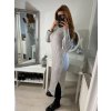 Šaty pletené teplé s rolákem dlouhý rukáv dámské (S/M/L ONE SIZE) ITALSKÁ MÓDA IMWL21159 (Velikost S/M/L, Barva béžová)