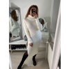 Šaty pletené teplé s rolákem dlouhý rukáv dámské (S/M/L ONE SIZE) ITALSKÁ MÓDA IMWL21159 (Velikost S/M/L, Barva béžová)
