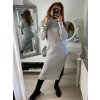Šaty pletené teplé s rolákem dlouhý rukáv dámské (S/M/L ONE SIZE) ITALSKÁ MÓDA IMWL21159 (Velikost S/M/L, Barva béžová)
