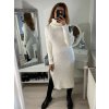 Šaty pletené teplé s rolákem dlouhý rukáv dámské (S/M/L ONE SIZE) ITALSKÁ MÓDA IMWL21159 (Velikost S/M/L, Barva béžová)
