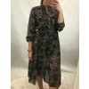 Šaty elegantní dlouhý rukáv dámské (UNI S/L) ITALSKÁ MÓDA IMWD20417 (Velikost S-L, Barva Černá)
