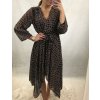 Šaty elegantní dlouhý rukáv dámské (UNI S/L) ITALSKÁ MÓDA IMWD20417 (Velikost S-L, Barva Černá)