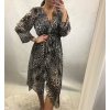 Šaty elegantní dlouhý rukáv dámské (UNI S/L) ITALSKÁ MÓDA IMWD20417 (Velikost S-L, Barva Černá)
