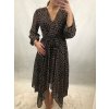 Šaty elegantní dlouhý rukáv dámské (UNI S/L) ITALSKÁ MÓDA IMWD20417 (Velikost S-L, Barva Černá)