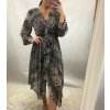 Šaty elegantní dlouhý rukáv dámské (UNI S/L) ITALSKÁ MÓDA IMWD20417 (Velikost S-L, Barva Černá)