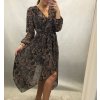 Šaty elegantní dlouhý rukáv dámské (UNI S/L) ITALSKÁ MÓDA IMWD20417 (Velikost S-L, Barva Černá)