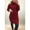 Svetr proudloužený šaty pletený dlouhý rukáv dámský (uni M/L) TURECKÁ MóDA TM920222 (Velikost M/L, Barva hnědá camel)