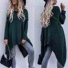 Svetr pletený prodloužený dlouhý rukáv dámský (L/XL ONE SIZE) ITALSKÁ MÓDA IMD212030/DR (Velikost S/M/L, Barva šedá světlá)