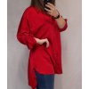 Košile oversize dlouhý rukáv dámské (2XL/3XL ONE SIZE) ITALSKÁ MÓDA IMWB22109 (Velikost 2XL/3XL, Barva červená)