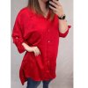 Košile oversize dlouhý rukáv dámské (2XL/3XL ONE SIZE) ITALSKÁ MÓDA IMWB22109 (Velikost 2XL/3XL, Barva červená)