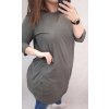 Šaty volnočasové bavlněné krátký rukáv dámské (XL/2XL ONE SIZE) ITALSKÁ MÓDA IMD22023 (Velikost XL/2XL, Barva zelená khaki)