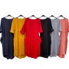 Šaty volnočasové bavlněné krátký rukáv dámské (XL/2XL ONE SIZE) ITALSKÁ MÓDA IMD22023 (Velikost XL/2XL, Barva zelená khaki)