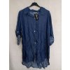 Košile riflová dlouhý rukáv dámská nadrozměr (2XL/3XL ONE SIZE) ITALSKÁ MÓDA IM822004 (Velikost 2XL/3XL, Barva světle modrá)