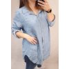 Košile riflová dlouhý rukáv dámská nadrozměr (2XL/3XL ONE SIZE) ITALSKÁ MÓDA IM822004 (Velikost 2XL/3XL, Barva světle modrá)