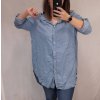 Košile riflová dlouhý rukáv dámská nadrozměr (2XL/3XL ONE SIZE) ITALSKÁ MÓDA IM822004 (Velikost 2XL/3XL, Barva světle modrá)