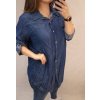 Košile riflová dlouhý rukáv dámská nadrozměr (2XL/3XL ONE SIZE) ITALSKÁ MÓDA IM822004 (Velikost 2XL/3XL, Barva světle modrá)