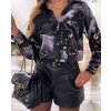 Košile dlouhý rukáv dámská (S/M ONE SIZE) ITALSKÁ MÓDA IMWB22172/DR (Velikost S/M/L, Barva Černá)