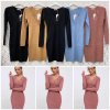 Šaty dlouhý rukáv dámské (S/M ONE SIZE) ITALSKÁ MÓDA IMWG21G20024 (Velikost S/M/L, Barva hnědá camel)